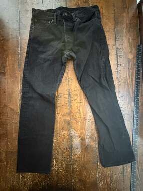 Levi's 501 Original Fit Button Fly Black Denim Jeans 34x30